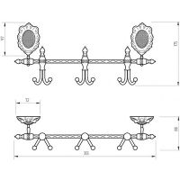 Вешалка для полотенец Migliore Cleopatra Бронза арт-16635 — фото 2, Крючки для полотенец
