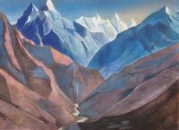 Фреска Ortograf Горы 33964 Фактура флок FLK Флизелин (4*2,9) Коричневый/Синий, Горы/Живопись арт-33964 (флок FLK) — фото 2, Фрески