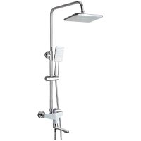 Товар: Душевая система Frap H58 Белая Хром арт-F2458 - фото 1 Душевая система Frap H58 Белая Хром арт-F2458 — фото 1, Душевые стойки