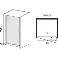 Душевая дверь в нишу River Bosfor 80 МТ профиль Матовый хром стекло матовое арт-10000001113 — фото 3, Распашные душевые двери