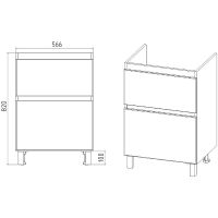 Тумба под раковину VIANT Мальта 60 Белая Дуб Вотан арт-VMAL60CO-T2Y — фото 8, Тумбы под раковину