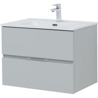 Тумба под раковину Aquanet Алвита New 70 подвесная Серая матовая арт-303907 — фото 5, Тумбы под раковину