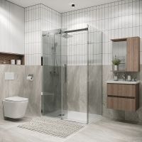 Душевой уголок Grossman Classic 130х80 профиль Хром стекло прозрачное арт-120.K33.04.1380.10.00 — фото 5, Прямоугольные душевые уголки