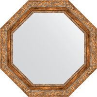 Зеркало Evoform Octagon 65х65 в багетной раме - Виньетка античная бронза 85 мм арт-BY 3779 — фото 1, Зеркала в ванную комнату