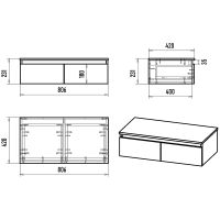 Тумба Brevita Dakota 80 подвесная Черный кварц Дуб Галифакс олово арт-DAK-009080-19-022Я — фото 6, Комоды и тумбы для ванной комнаты