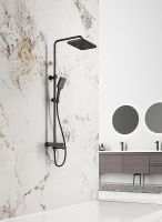 Душевая система Splenka с термостатом Черная матовая арт-S224.26.06 — фото 2, Душевые стойки