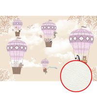 Фреска детская Ortograf Для самых маленьких 33686 Фактура флок FLK Флизелин (4*2,7) Бежевый/Розовый, Животные/Воздушные шары арт-33686 (флок FLK) — фото 1, Фрески