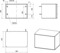 Комплект мебели для ванной STWORKI Ноттвиль 80 подвесной Белый матовый арт-431036 — фото 8, Комплекты мебели для ванной