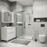 Душевая дверь Grossman Cosmo 130 профиль Хром стекло шиншилла арт-100.K33.02.130.10.02 — фото 4, Раздвижные душевые двери