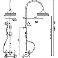 Душевая система Cezares Золото 24 карат арт-FIRST-CD-03/24-M — фото 2, Душевые стойки