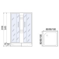 Душевой уголок River Morava XL 100x100 MT с поддоном арт-10000008326 — фото 4, Квадратные душевые уголки