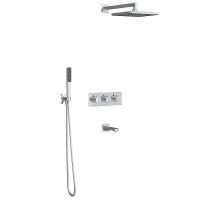 Душевая система Teska Lande с термостатом Хром арт-T4000C — фото 1, Встраиваемые душевые комплекты