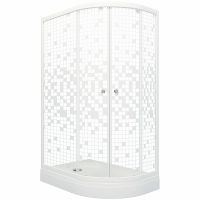 Душевой уголок Triton Коралл 120х80 А L профиль Белый стекло прозрачное с узором арт-Щ0000061780 — фото 5, Асимметричные душевые уголки