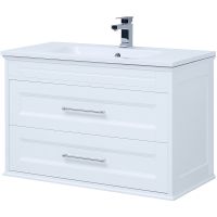 Тумба под раковину Aquanet Бостон 100 М подвесная Белый матовый арт-209678 — фото 4, Тумбы под раковину