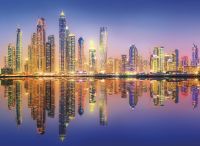 Фреска Ortograf Небоскребы 30822 Фактура бархат FX Флизелин (3,7*2,7) Синий/Оранжевый, Город арт-30822 (бархат FX) — фото 2, Фрески