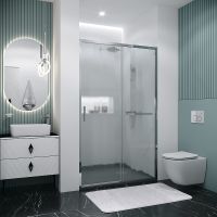 Душевая дверь Grossman Style 110 профиль Хром стекло шиншилла арт-100.K33.05.110.10.02 — фото 2, Раздвижные душевые двери