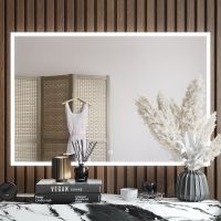 Зеркало Bond Cube 120x80 с подсветкой с сенсорным выключателем арт-M44ZE-12080 — фото 1, Зеркала в ванную комнату