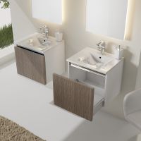 Тумба с раковиной SanVit Кубэ мини 50 в цвете Ral подвесная Белый глянец арт-kkubemini — фото 3, Тумбы с раковиной