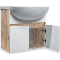 Тумба под раковину Runo Лада 50 подвесная Крафтовый дуб Белая арт-00-00001370 — фото 3, Тумбы под раковину