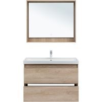 Товар: Тумба под раковину Aquanet Милан 100 подвесная Дуб светлый арт-336385 - фото 13 Тумба под раковину Aquanet Милан 100 подвесная Дуб светлый арт-336385 — фото 13, Тумбы под раковину