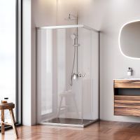 Душевой уголок AM.PM Sunny 100х100 профиль Хром матовый стекло прозрачное арт-W87G-403-100100-MT — фото 1, Квадратные душевые уголки