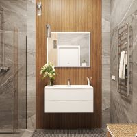 Зеркало Bond Cube 100x80 с подсветкой с сенсорным выключателем арт-M44ZE-10080 — фото 2, Зеркала в ванную комнату