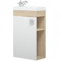 Тумба под раковину Corozo Комо 40 подвесная Сонома Белая арт-SD-00000352 — фото 1, Тумбы под раковину