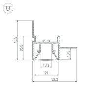 Профиль алюминиевый Arlight встраиваемый для натяжных потолков Серебристый арт-023865 — фото 3, Профили для светодиодных лент