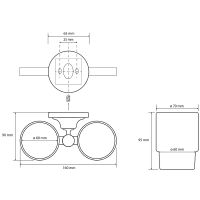 Стакан для зубных щеток Bemeta Retro chrom Хром арт-144310022 — фото 2, Стаканы для зубных щеток
