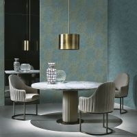 Обои Decori-Decori Bukhara Винил на флизелине (1,06*10,05) Бирюзовый, Дамаск арт-82742 — фото 2, Обои для стен