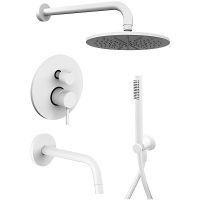 Душевая система Paffoni Light Белая матовая арт-KITLIG019BO046 — фото 1, Встраиваемые душевые комплекты