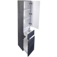 Шкаф пенал Style Line Атлантика Люкс Plus 35 с бельевой корзиной Бетон темный арт-СС-00002284 — фото 3, Пеналы для ванной комнаты