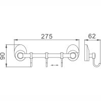 Вешалка для полотенец Haiba Хром арт-HB1615-3 — фото 2, Крючки для полотенец