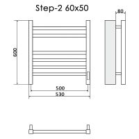 Электрический полотенцесушитель Ника Step-2 60/50 Белый матовый арт-STEP-2 60/50 бел мат прав — фото 5, Электрические полотенцесушители