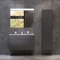 Тумба под раковину AM.PM Inspire V2.0 100 подвесная Графит матовая арт-M50AFHX1003GM — фото 8, Тумбы под раковину