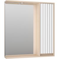 Зеркало со шкафом Brevita Balaton 75 R с подсветкой Белое матовое Бежевое матовое арт-BAL-04075-03-01П — фото 1, Зеркальные шкафы в ванную