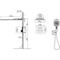 Душевая система Vincea с термостатом Хром арт-VSFW-401TCH — фото 3, Встраиваемые душевые комплекты