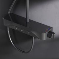 Душевая система AM.PM Func с термостатом Черная матовая арт-F078F222 — фото 9, Душевые стойки