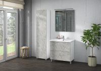 Шкаф пенал Vigo Geometry 45 L pn.GEO.45 Бетон арт-pn.GEO.45бетон — фото 4, Пеналы для ванной комнаты