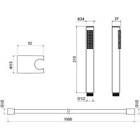 Душевой гарнитур Aquatek Европа 1 jet Хром арт-AQ2034CR — фото 2, Душевые гарнитуры на держателе