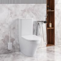 Унитаз компакт AM.PM Inspire с гигиеническим душем и ершиком с бачком и сиденьем Микролифт арт-CK50C1704W — фото 3, Напольные унитазы