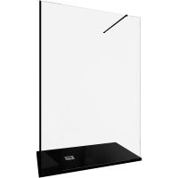 Душевая перегородка Allen Brau Infinity 1 140 профиль Черный браш стекло прозрачное арт-3.21027.BBA — фото 4, Душевые перегородки