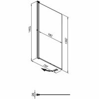 Шторка на ванну Triton Соло-Блэк 75х140 профиль Черный стекло прозрачное арт-Щ0000051154 — фото 7, Шторки для ванной распашные