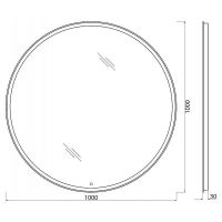 Зеркало BelBagno с подсветкой с сенсорным выключателем арт-SPC-RNG-1000-LED-TCH — фото 2, Зеркала в ванную комнату