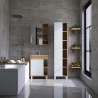 Зеркальный шкаф VIANT Бостон 60 Дуб Вотан арт-VBOS60-ZSH — фото 6, Зеркальные шкафы в ванную