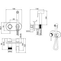 Гигиенический душ со смесителем Allen Brau Priority Хром арт-5.31005-00 — фото 14, Гигиенические души