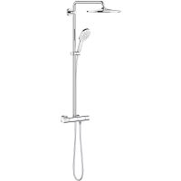Душевая система Grohe Rainshower SmartActive с термостатом Белая луна Хром арт-26647LS0 — фото 1, Душевые стойки