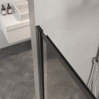 Шторка на ванну Berges River S Slider Black 98х145 профиль Черный матовый стекло тонированное арт-065018 — фото 4, Шторки для ванной раздвижные