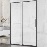 Душевая дверь Vincea Slim Soft 150 профиль Вороненая сталь стекло прозрачное арт-VDS-1SS150CLGM — фото 1, Раздвижные душевые двери