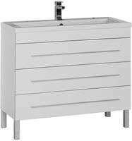 Тумба под раковину Aquanet Верона 100 3 ящика Белая арт-178471 — фото 1, Тумбы под раковину